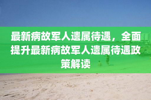 最新病故军人遗属待遇，全面提升最新病故军人遗属待遇政策解读