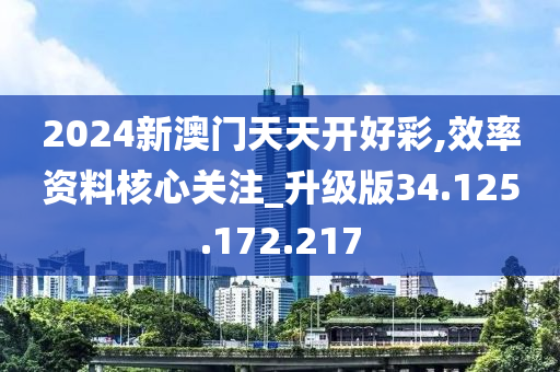 2024新澳门天天开好彩,效率资料核心关注_升级版34.125.172.217