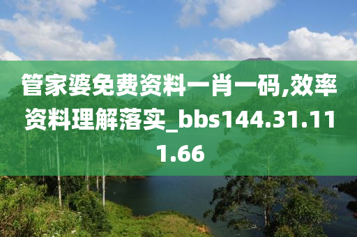 管家婆免费资料一肖一码,效率资料理解落实_bbs144.31.111.66