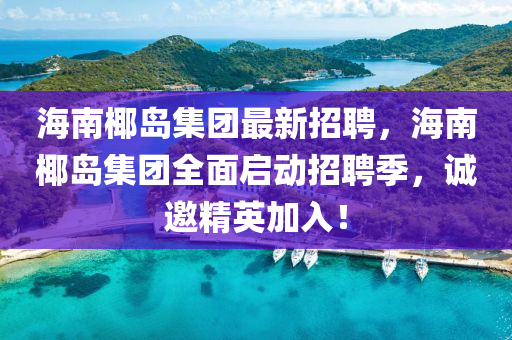 海南椰岛集团最新招聘，海南椰岛集团全面启动招聘季，诚邀精英加入！