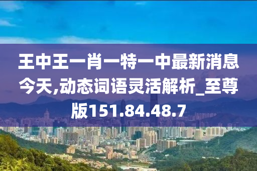 王中王一肖一特一中最新消息今天,动态词语灵活解析_至尊版151.84.48.7