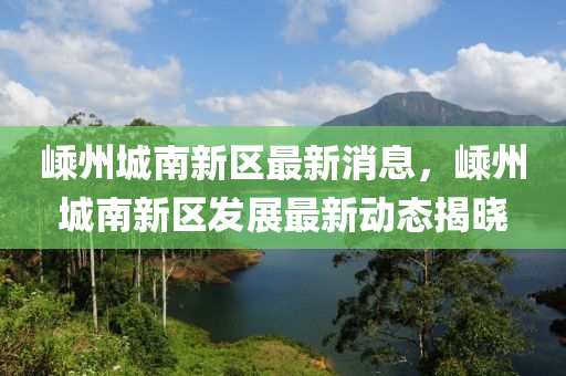 嵊州城南新区最新消息，嵊州城南新区发展最新动态揭晓