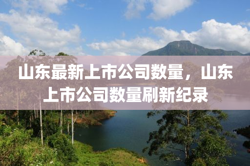 山东最新上市公司数量，山东上市公司数量刷新纪录