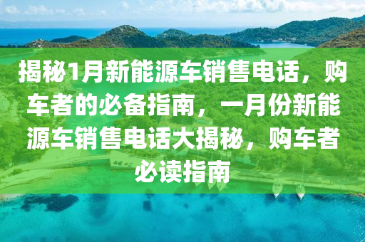 揭秘1月新能源车销售电话，购车者的必备指南，一月份新能源车销售电话大揭秘，购车者必读指南