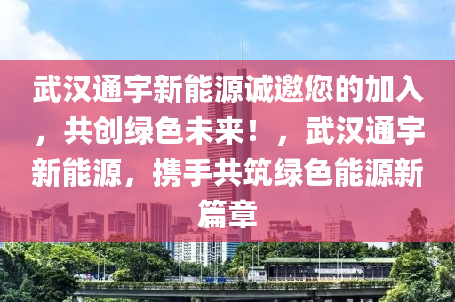 武汉通宇新能源诚邀您的加入，共创绿色未来！，武汉通宇新能源，携手共筑绿色能源新篇章