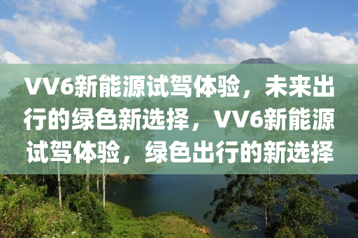 VV6新能源试驾体验，未来出行的绿色新选择，VV6新能源试驾体验，绿色出行的新选择