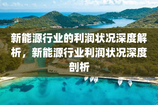 新能源行业的利润状况深度解析，新能源行业利润状况深度剖析