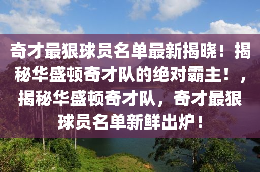 奇才最狠球员名单最新揭晓！揭秘华盛顿奇才队的绝对霸主！，揭秘华盛顿奇才队，奇才最狠球员名单新鲜出炉！