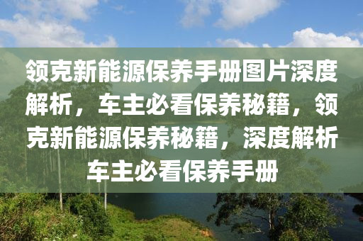 领克新能源保养手册图片深度解析，车主必看保养秘籍，领克新能源保养秘籍，深度解析车主必看保养手册