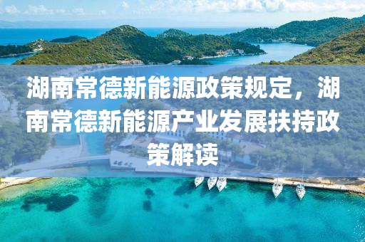 湖南常德新能源政策规定，湖南常德新能源产业发展扶持政策解读