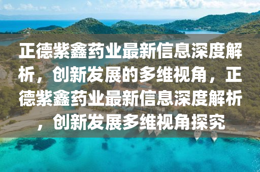 正德紫鑫药业最新信息深度解析，创新发展的多维视角，正德紫鑫药业最新信息深度解析，创新发展多维视角探究