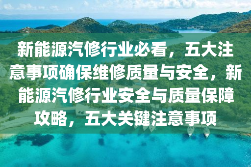 新能源汽修行业必看，五大注意事项确保维修质量与安全，新能源汽修行业安全与质量保障攻略，五大关键注意事项