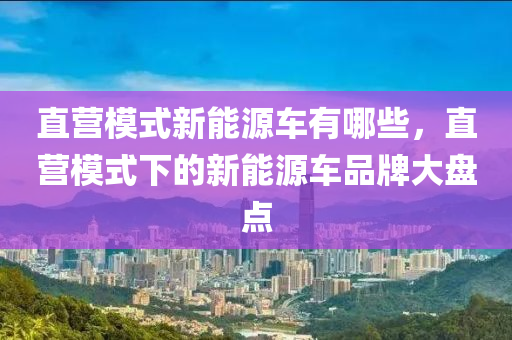 直营模式新能源车有哪些，直营模式下的新能源车品牌大盘点