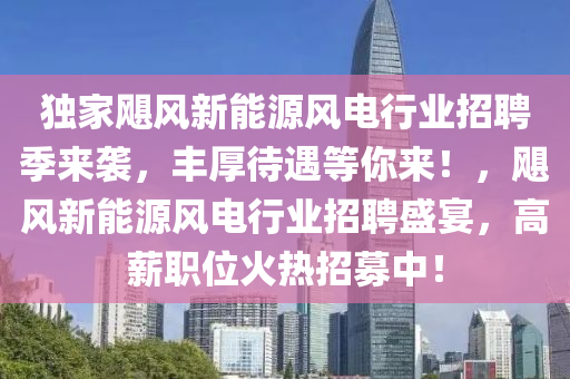 独家飓风新能源风电行业招聘季来袭，丰厚待遇等你来！，飓风新能源风电行业招聘盛宴，高薪职位火热招募中！