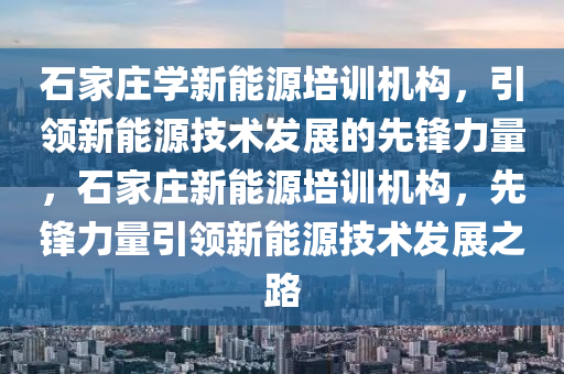 石家庄学新能源培训机构，引领新能源技术发展的先锋力量，石家庄新能源培训机构，先锋力量引领新能源技术发展之路