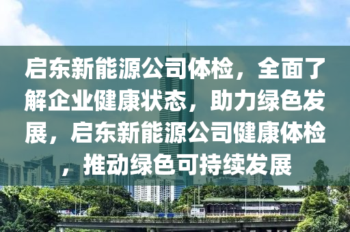 启东新能源公司体检，全面了解企业健康状态，助力绿色发展，启东新能源公司健康体检，推动绿色可持续发展