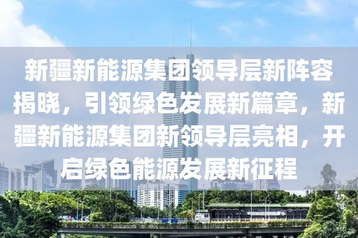 新疆新能源集团领导层新阵容揭晓，引领绿色发展新篇章，新疆新能源集团新领导层亮相，开启绿色能源发展新征程