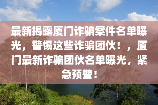 最新揭露厦门诈骗案件名单曝光，警惕这些诈骗团伙！，厦门最新诈骗团伙名单曝光，紧急预警！