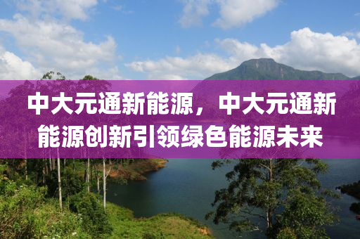 中大元通新能源，中大元通新能源创新引领绿色能源未来