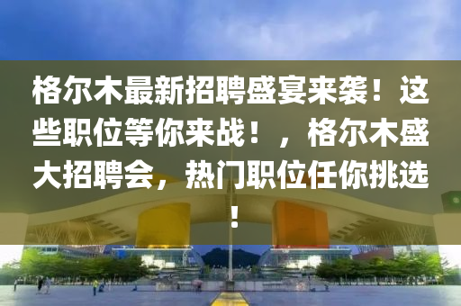 格尔木最新招聘盛宴来袭！这些职位等你来战！，格尔木盛大招聘会，热门职位任你挑选！