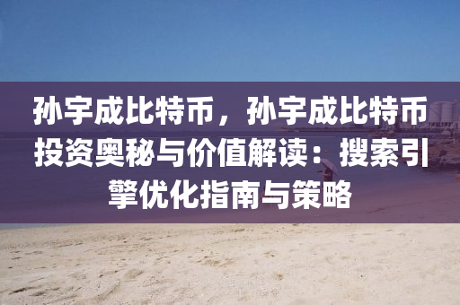 孙宇成比特币，孙宇成比特币投资奥秘与价值解读：搜索引擎优化指南与策略