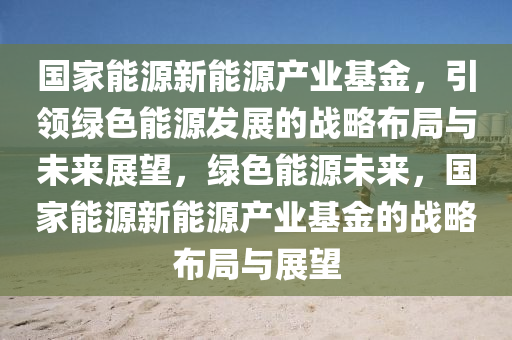 国家能源新能源产业基金，引领绿色能源发展的战略布局与未来展望，绿色能源未来，国家能源新能源产业基金的战略布局与展望