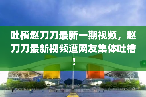 吐槽赵刀刀最新一期视频，赵刀刀最新视频遭网友集体吐槽！