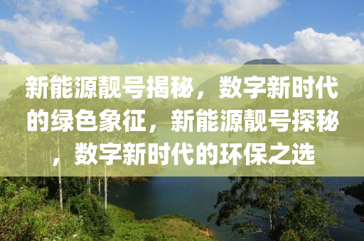 新能源靓号揭秘，数字新时代的绿色象征，新能源靓号探秘，数字新时代的环保之选