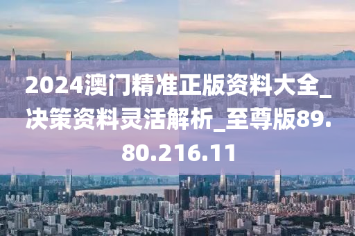 2024澳门精准正版资料大全_决策资料灵活解析_至尊版89.80.216.11