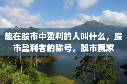 能在股市中盈利的人叫什么，股市盈利者的称号，股市赢家