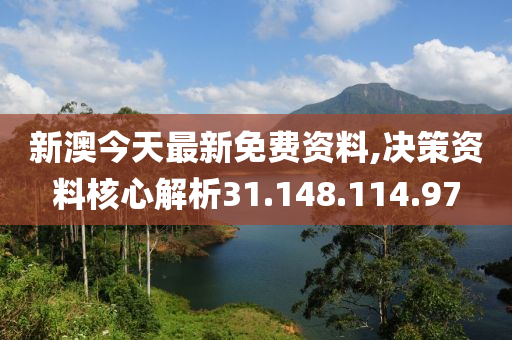 新澳今天最新免费资料,决策资料核心解析31.148.114.97