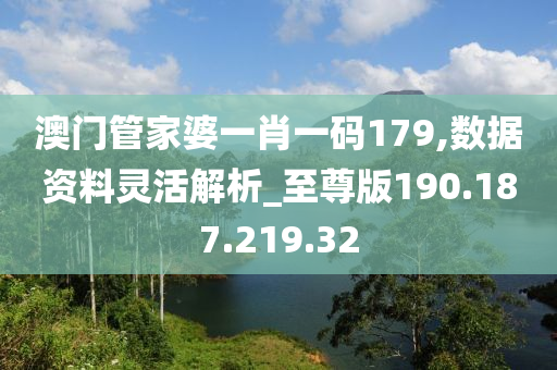 澳门管家婆一肖一码179,数据资料灵活解析_至尊版190.187.219.32