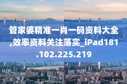 管家婆精准一肖一码资料大全,效率资料关注落实_iPad181.102.225.219