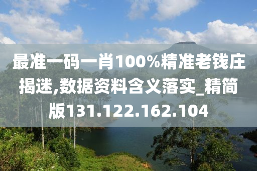 最准一码一肖100%精准老钱庄揭迷,数据资料含义落实_精简版131.122.162.104