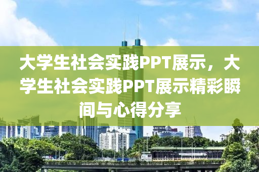 大学生社会实践PPT展示，大学生社会实践PPT展示精彩瞬间与心得分享