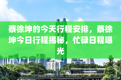 蔡徐坤的今天行程安排，蔡徐坤今日行程揭秘，忙碌日程曝光