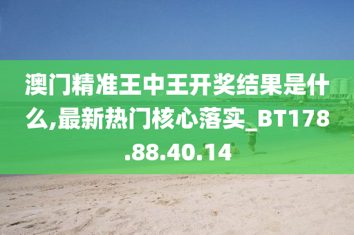 澳门精准王中王开奖结果是什么,最新热门核心落实_BT178.88.40.14