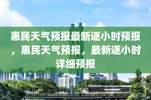 惠民天气预报最新逐小时预报，惠民天气预报，最新逐小时详细预报