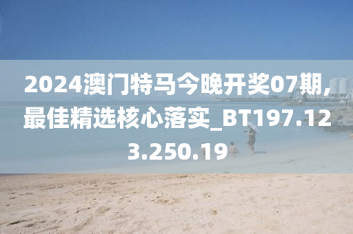 2024澳门特马今晚开奖07期,最佳精选核心落实_BT197.123.250.19