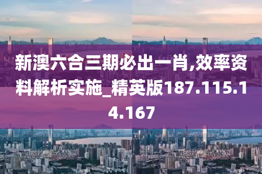 新澳六合三期必出一肖,效率资料解析实施_精英版187.115.14.167