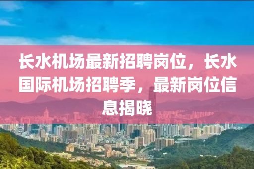 長水機(jī)場最新招聘崗位，長水國際機(jī)場招聘季，最新崗位信息揭曉