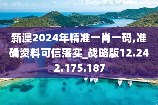 新澳2024年精准一肖一码,准确资料可信落实_战略版12.242.175.187