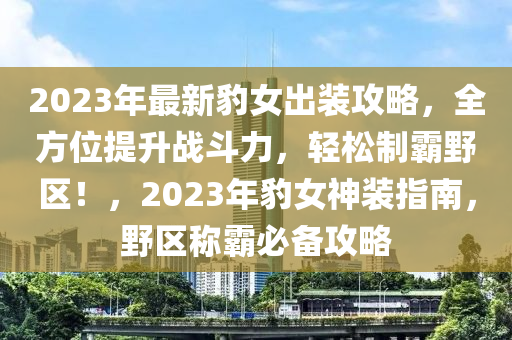 2023年最新豹女出装攻略，全方位提升战斗力，轻松制霸野区！，2023年豹女神装指南，野区称霸必备攻略