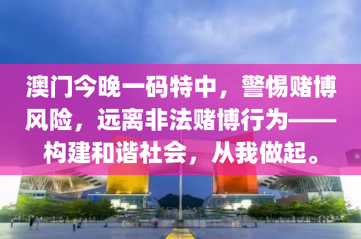 澳门今晚一码特中，警惕赌博风险，远离非法赌博行为——构建和谐社会，从我做起。