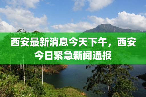 西安最新消息今天下午，西安今日緊急新聞通報(bào)