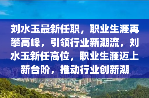 刘水玉最新任职，职业生涯再攀高峰，引领行业新潮流，刘水玉新任高位，职业生涯迈上新台阶，推动行业创新潮