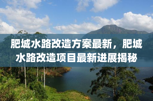 肥城水路改造方案最新，肥城水路改造項目最新進展揭秘