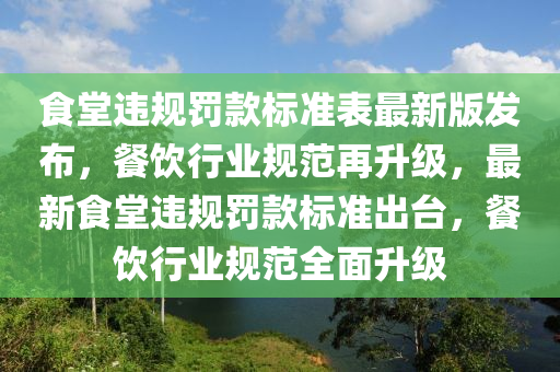 食堂违规罚款标准表最新版发布，餐饮行业规范再升级，最新食堂违规罚款标准出台，餐饮行业规范全面升级