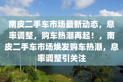 南皮二手車市場最新動態(tài)，息率調(diào)整，購車熱潮再起！，南皮二手車市場煥發(fā)購車熱潮，息率調(diào)整引關(guān)注