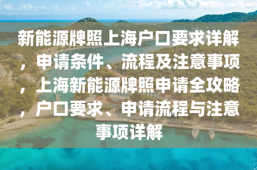 新能源牌照上海戶口要求詳解，申請條件、流程及注意事項，上海新能源牌照申請全攻略，戶口要求、申請流程與注意事項詳解